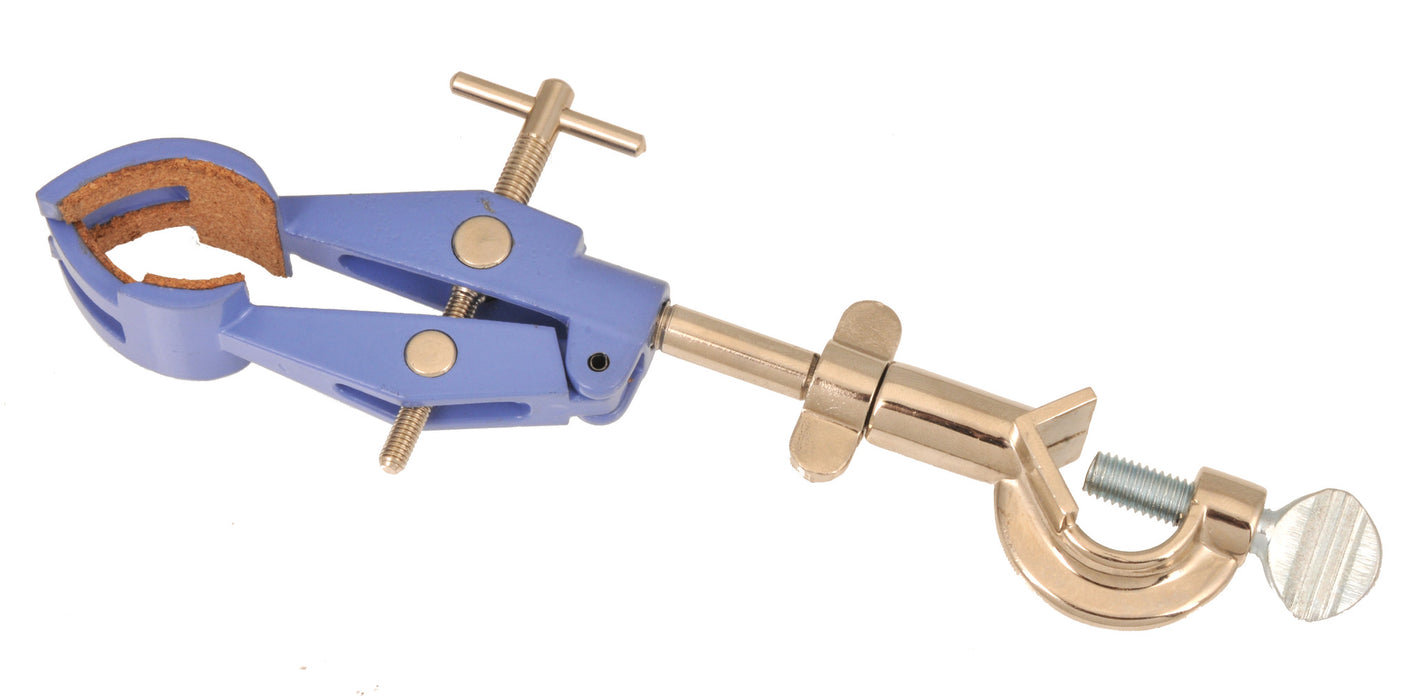 Eisco Labs Clamp Retort, 4 Prong, Cork Lined with Boss Head - Rods up to 15mm, Objects up to 90mm