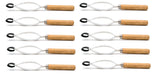 (Pack of 10) Economical Stainless Steel Spring Clip Test Tube Holder with Wooden Handle - Eisco Labs