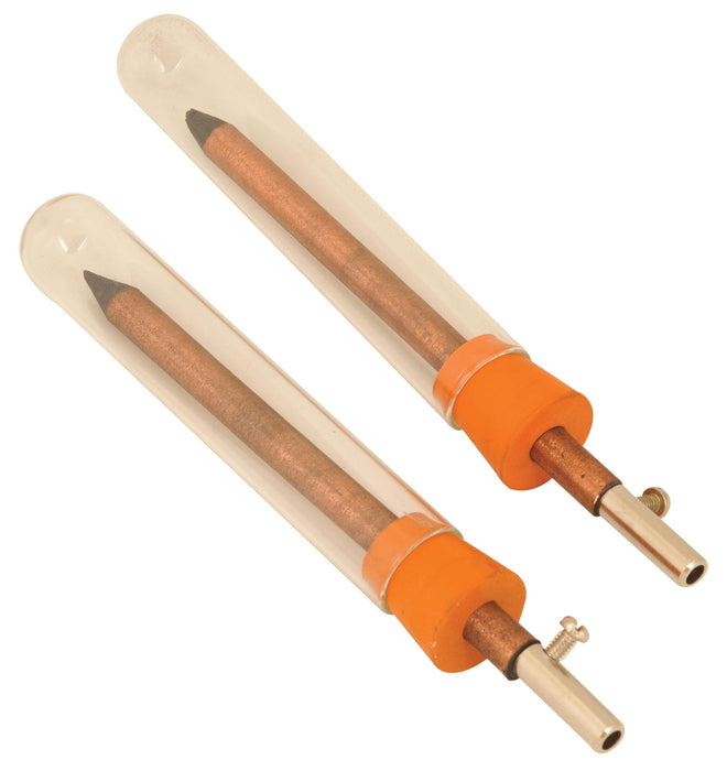 Spare Carbon Electrodes in rubber stopper, overall length 8cm.