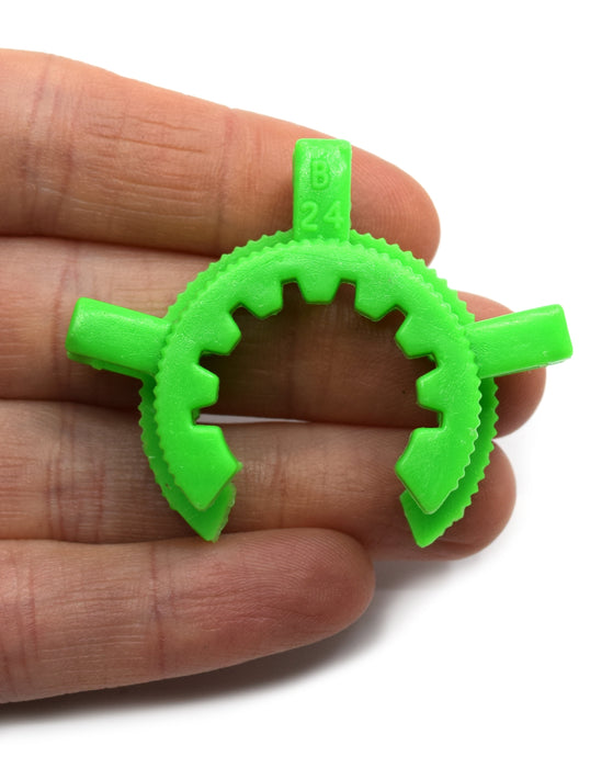 Joint Clip, size 24/29, Standard Taper, Chemical and Temperature Resistant, Green, Single Clip - Eisco Labs