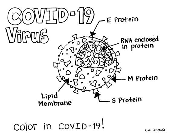 Covid-19 Virus Printable Coloring Page - Educational & Teaching Resource