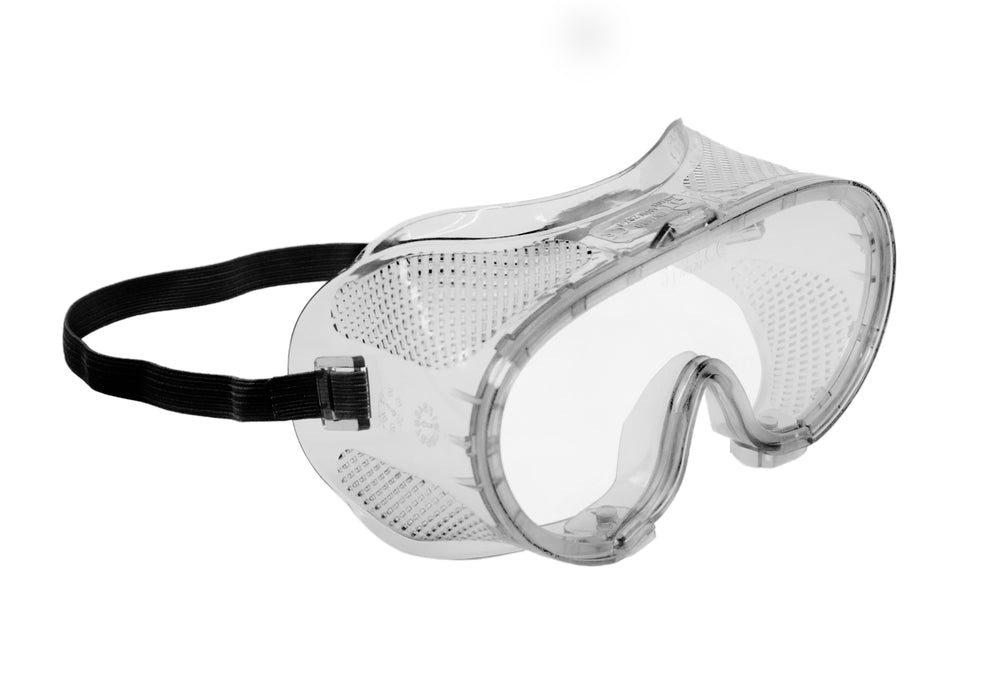Safety Goggles - Vented, Anti-Fog - Elastic Strap, Adjustable Fit