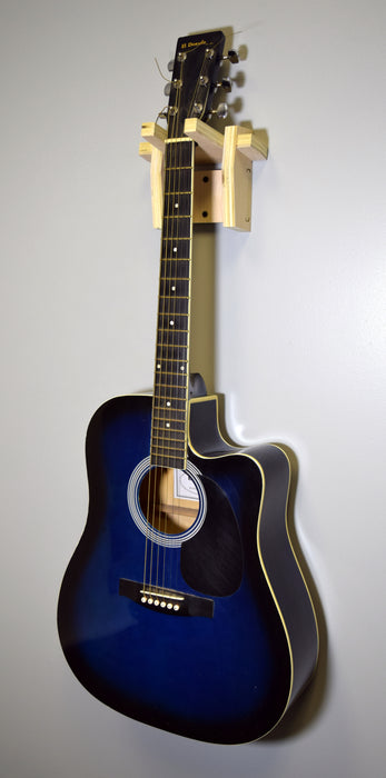 Guitar Wall Mount Hanger Stand - For Electric, Accoustic and Bass Guitars - Wooden