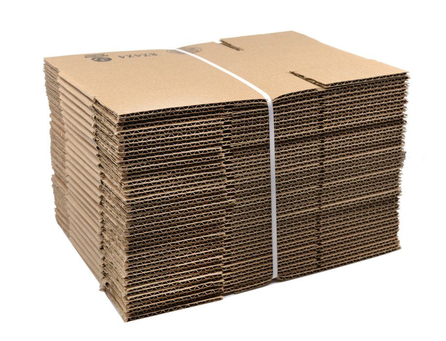 25PK Shipping Box Mailers, 8 x 4 x 4 - Corrugated, Recyclable - Cardboard