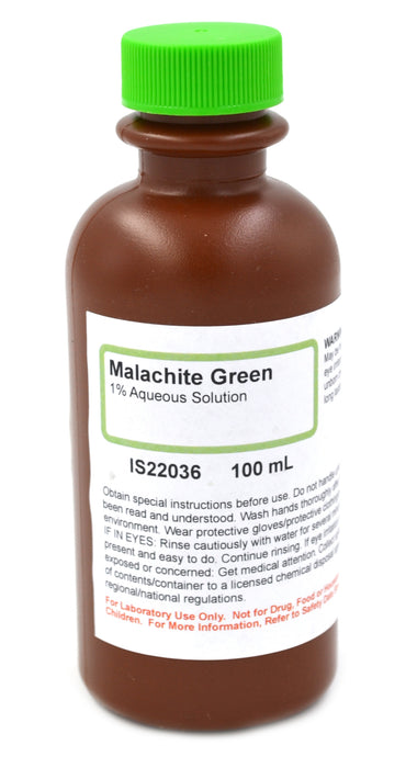 1% Malachite Green Stain, 100mL - The Curated Chemical Collection