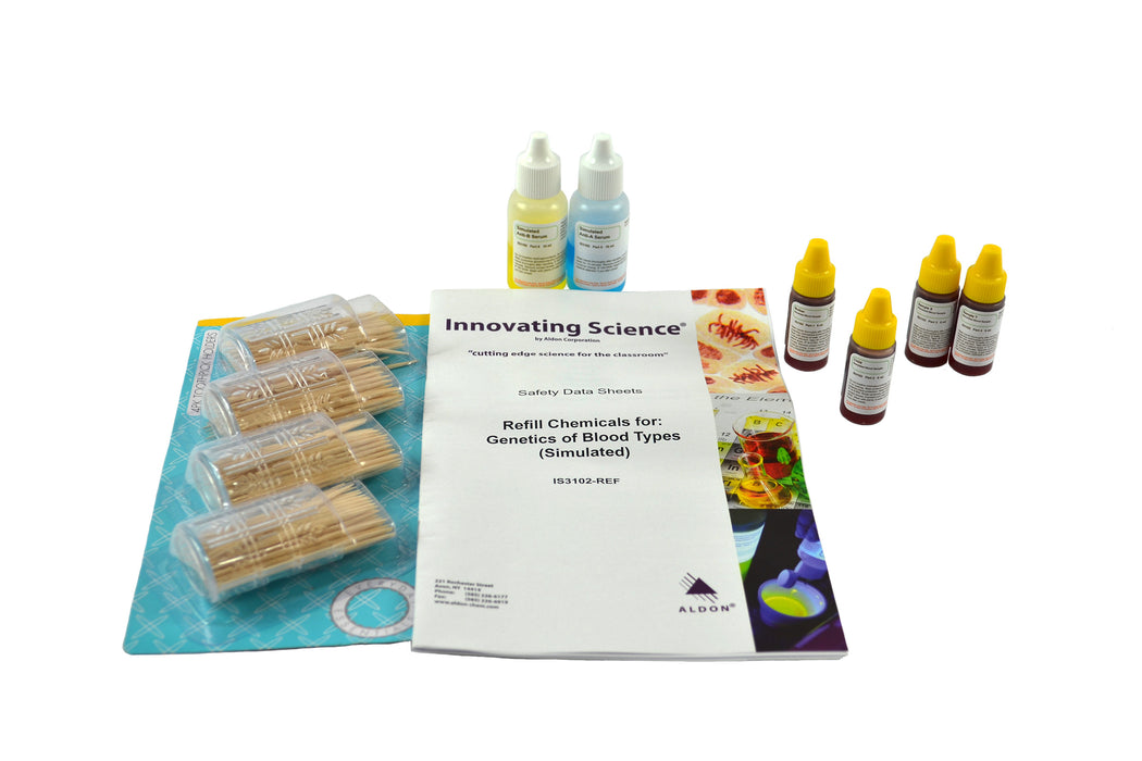 Innovating Science Genetics of Blood Types Kit Refill (Material for 10 Groups of Students)