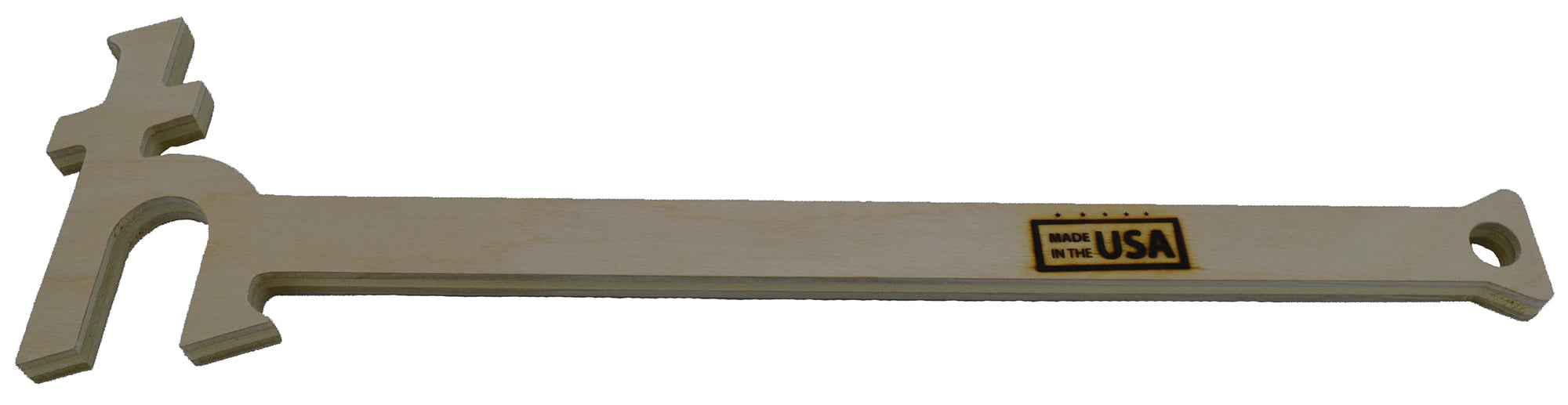 h-BAR Oven Rack Push Puller for Baking, Made in America 17" L x 4.75" H x 0.5" W, unfinished American Birch Plywood