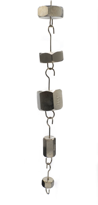 brass weight set with hooks chained