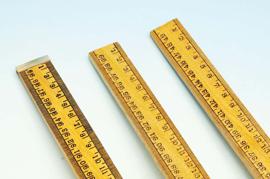 Meter Scale Hardwood, half meter - Horizontal reading