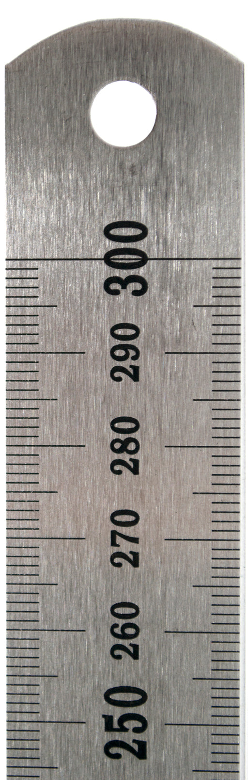 30cm Stainless Steel Ruler with Stamped mm and cm Graduations - Eisco Labs