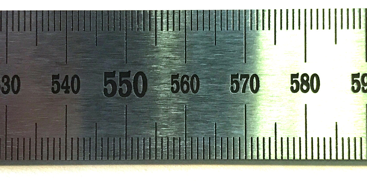Stainless Steel 60cm Ruler with Stamped mm and cm Graduations — hBARSCI