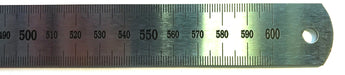 Stainless Steel 60cm Ruler with Stamped mm and cm Graduations - Eisco Labs