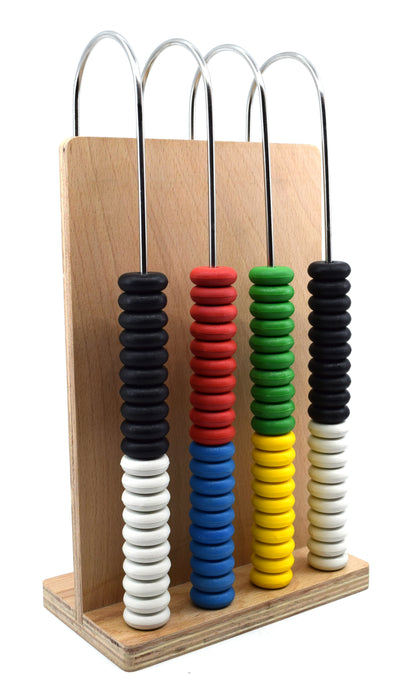 Abacus, 4 U-shaped steel wires, Wooden Frame, Arithmetic Learning and Calculation Tool for students and teachers - Eisco Labs