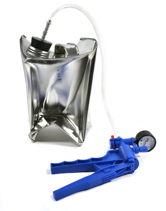 Eisco Labs Collapsable Metal Can Demonstration Kit for Demonstrating Ideal Gas Law -Includes Vacuum Hand Pump, Stopper and Hose Fitting