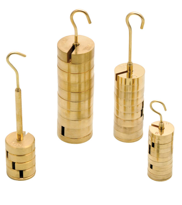 Slotted Set of Masses and Hanger, set of one hanger 20gm, three weights 20g one weight 10g and two weights 5g, total 100gm