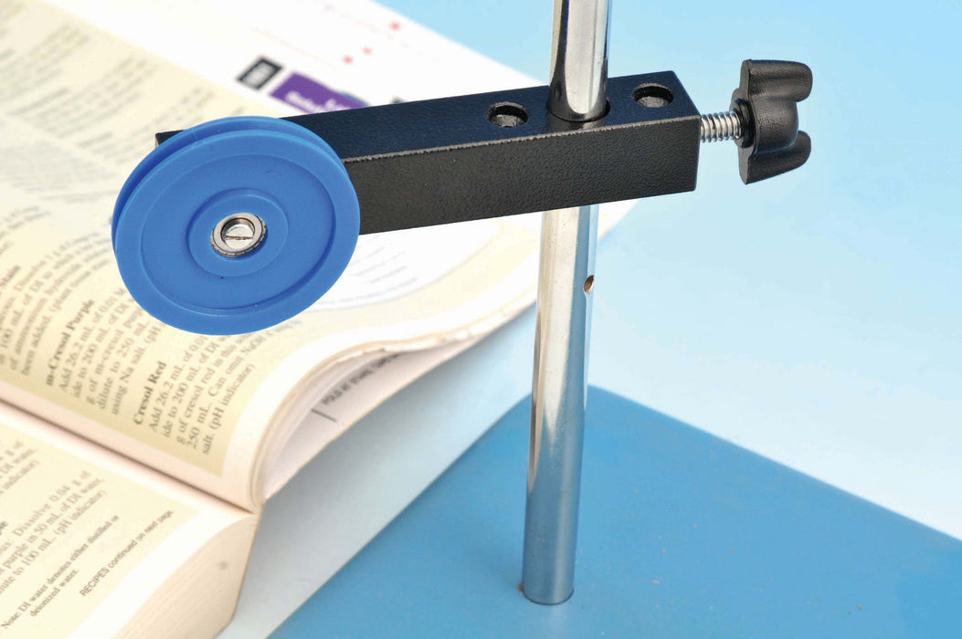 Pulley rod mounting, with nylon ball bearing pulley