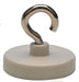 Magnet with hook, magnetic base 40mm diameter with removable metal hook