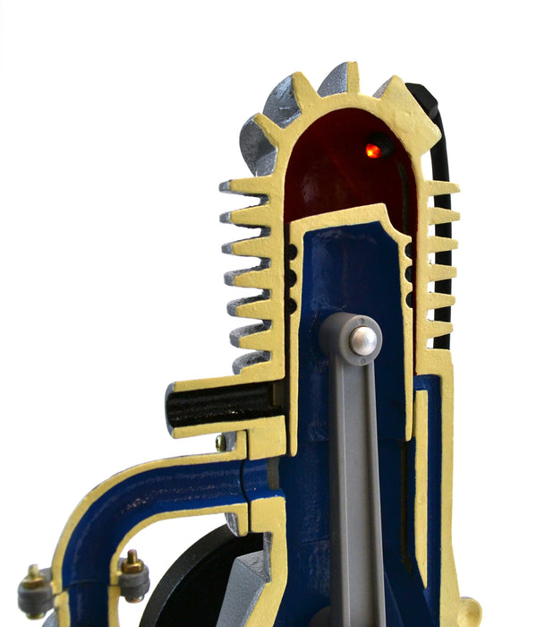2 Stroke Gasoline Hand Crank Engine Model with Actuating Movable Parts to Demonstrate Engine Basics - 14" Tall