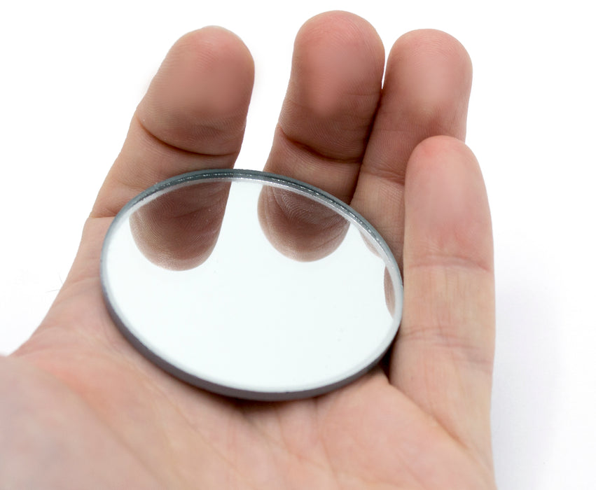Round Concave Glass Mirror  - 2" (50mm) Diameter -  300mm Focal Length - 1.8mm Thick Approx. - Eisco Labs