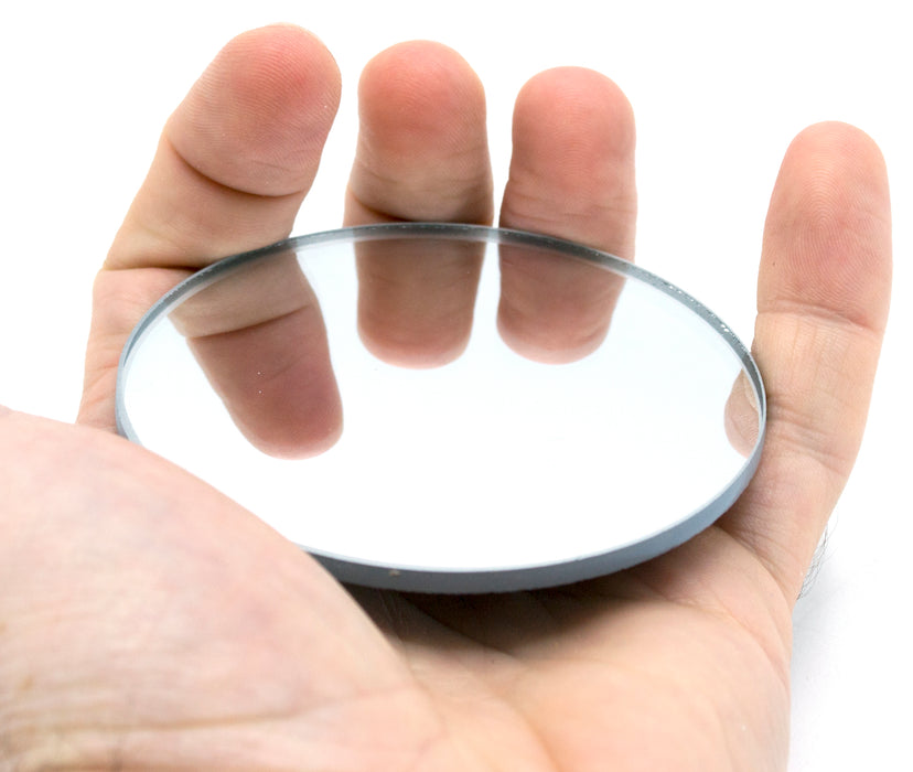 Round Convex Glass Mirror  - 3" (75mm) Diameter -  150mm Focal Length - 3.3mm Thick Approx. - Eisco Labs