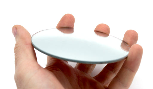 Round Convex Glass Mirror  - 4" (100mm) Diameter -  100mm Focal Length - 2.5mm Thick Approx. - Eisco Labs