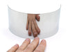 Plane Half Cylinder Convex Stainless Steel Mirror for use with Ray Box - 6.25" x 2.875" - 1mm Thick Approx. - Eisco Labs