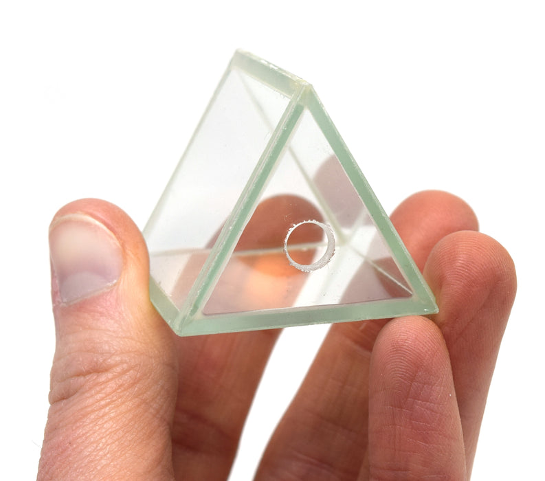 Hollow Glass Prism, with Stopper, Size 1.5" x 1.5" (38x38 mm) - Great for Studying Snells Law of Refraction - Eisco Labs