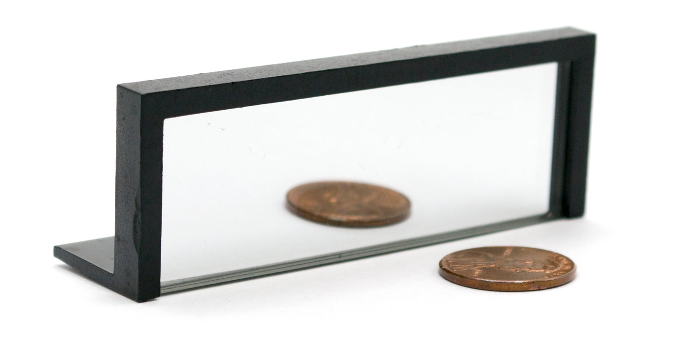 Glass Rectangular Mirror (2.8" x .93") on Plastic Stand - Perfect for Laser and Ray Experiments