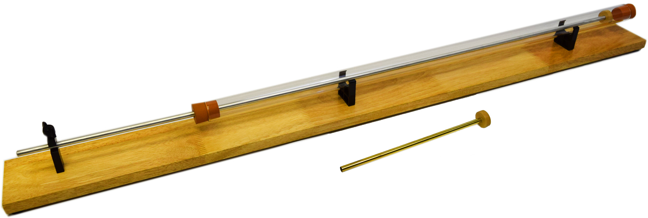 Kundt's Tube, Unmounted, Glass, Cork Piston, Stable Wooden Base, 33" Length - Eisco Labs