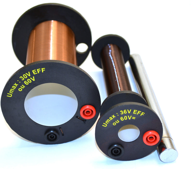 Eisco Labs Demonstration Induction Coil with Primary Coil, Secondary Coil, and Cylindrical Magnet - Core 160mm Long, 15mm Diameter (RoHS Compliant)