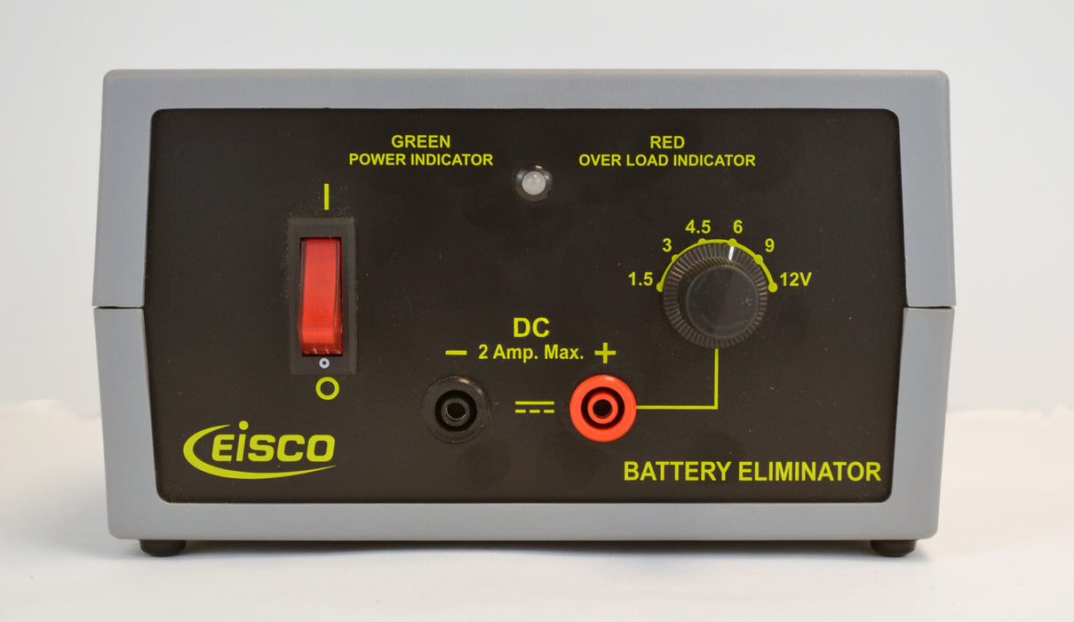 Eisco Labs Battery Eliminator Power Supply, Selectible DC Voltage [1.5, 3, 4.5, 6, 9, 12] at 2 Amps