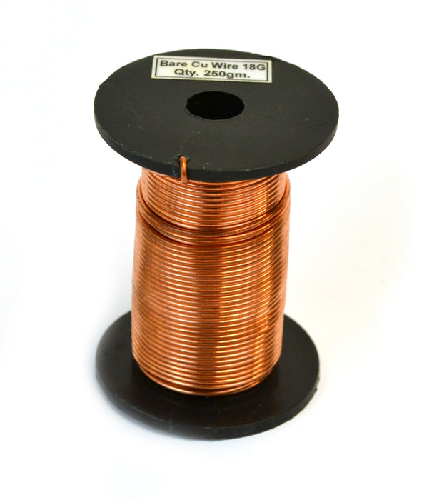 Eisco Labs Copper Wire, Bare, 80ft Reel, 18 SWG (16/17 AWG