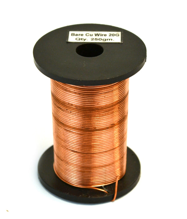 Eisco Labs Copper Wire, Bare, 140ft Reel, 20 SWG (19 AWG) - 0.036" (0.91 mm) Dia.
