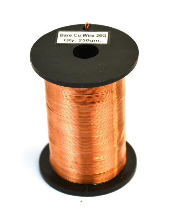 Eisco Labs Copper Wire, Bare, 550ft Reel, 26 SWG (24/25 AWG) - 0.018" (0.46 mm) Dia.
