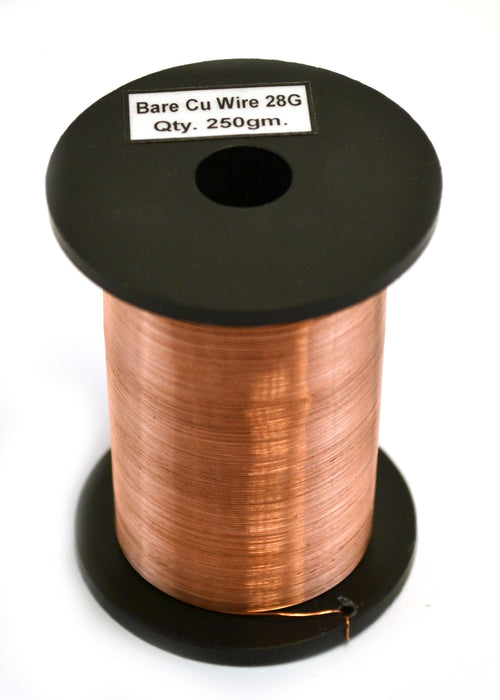 Eisco Labs Copper Wire, Bare, 800ft Reel, 28 SWG (29/30 AWG) - 0.0148" (0.38 mm) Dia.