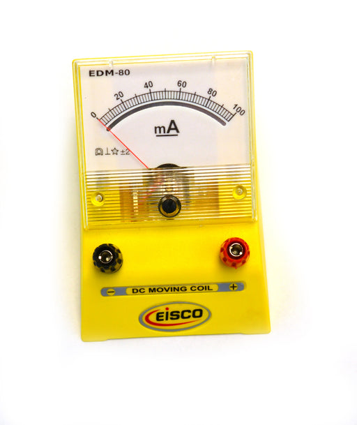 Analog Ammeter Gauge, 0 to 100mA Range, 2mA Resolution - hBARSCI