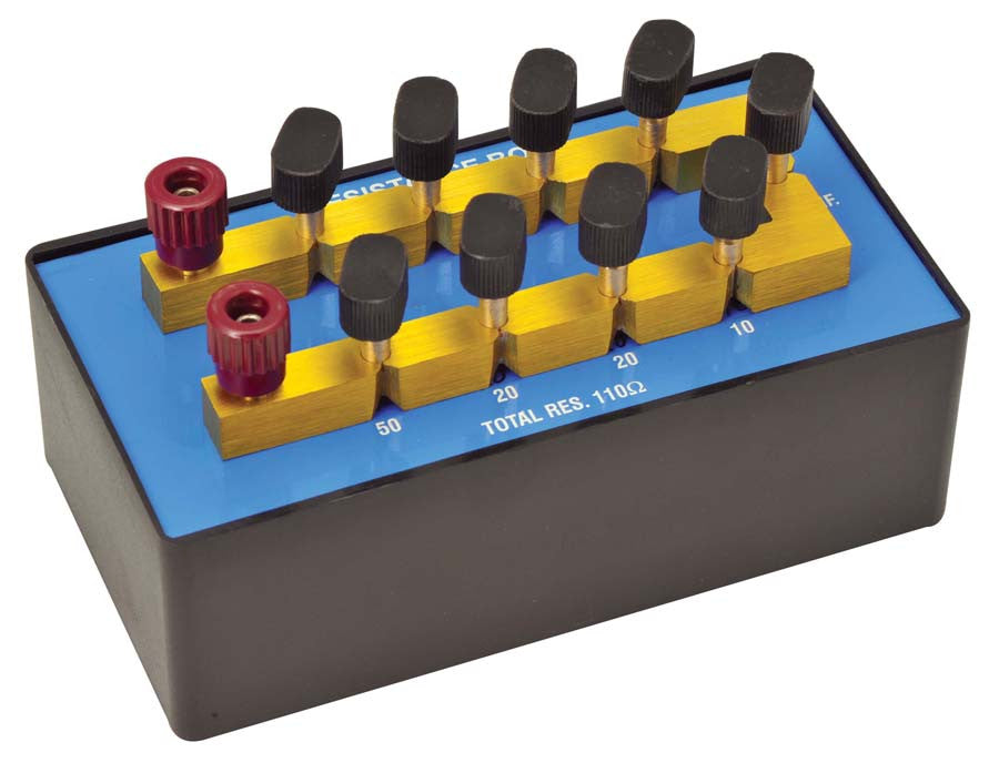 Resistance Box - Plug Type, 1-50 Ohms, Total Ohms 110, No. of Coils 8