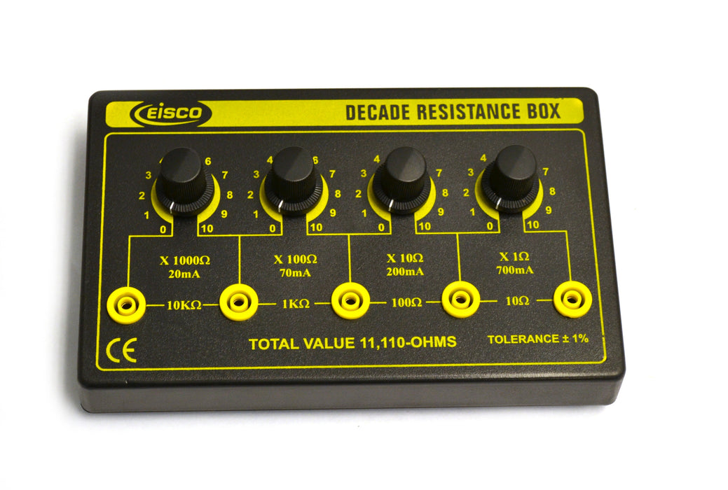 Decade Resistance Box - Ideal Substitution For Standard Resistors - Ranges Over Four Decades - 0 to 11,110 Ohms - Eisco Labs