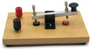Morse Code Key Mounted on Wooden Base with 4mm Wire Terminals - Eisco Labs