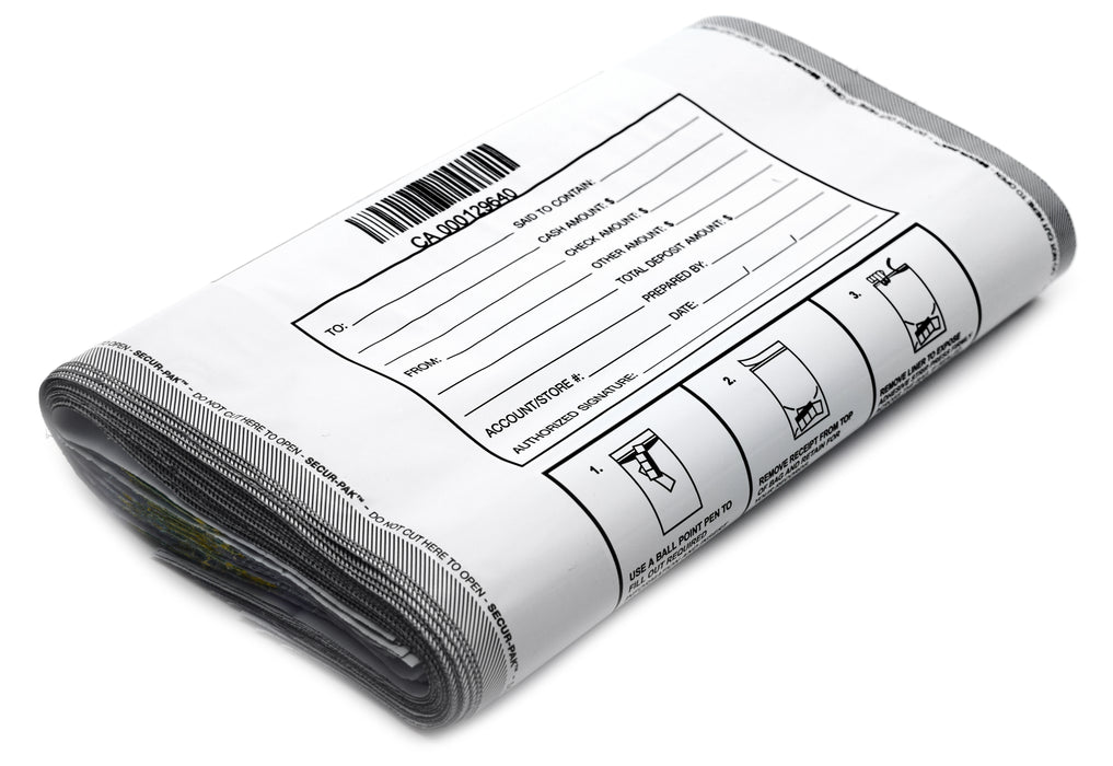Secur-Pak Deposit Bags - Pack of 100 - Bill Capacity, 1,000 - Premium, Level 4 Security Tamper Evident, White Security Bags - Self Sealing, Opaque 2.5 Mil Plastic - 9" x 12" - SECUR-PAK