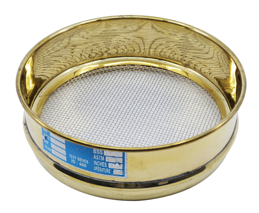 Test Sieve, 8 Inch - Full Height - ASTM No. 10 (2.0mm) - Brass & Stainless Steel