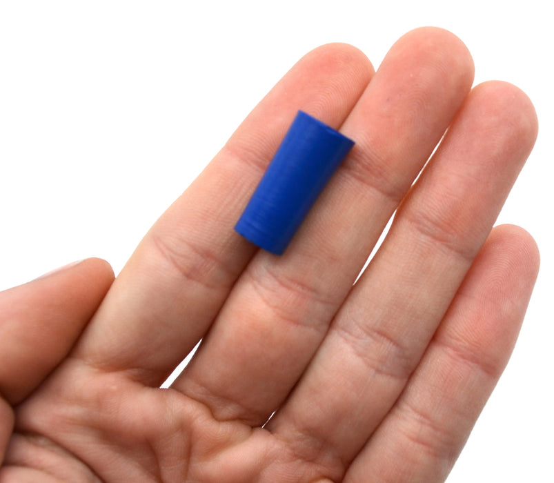 Neoprene Stopper, 1 Hole - Blue, Size: 8mm Bottom, 10.5mm Top, 20mm Length - Pack of 10
