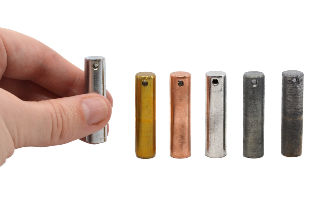 6pc Specific Heat Cylinders Set - Copper, Lead, Brass, Zinc, Iron & Aluminum