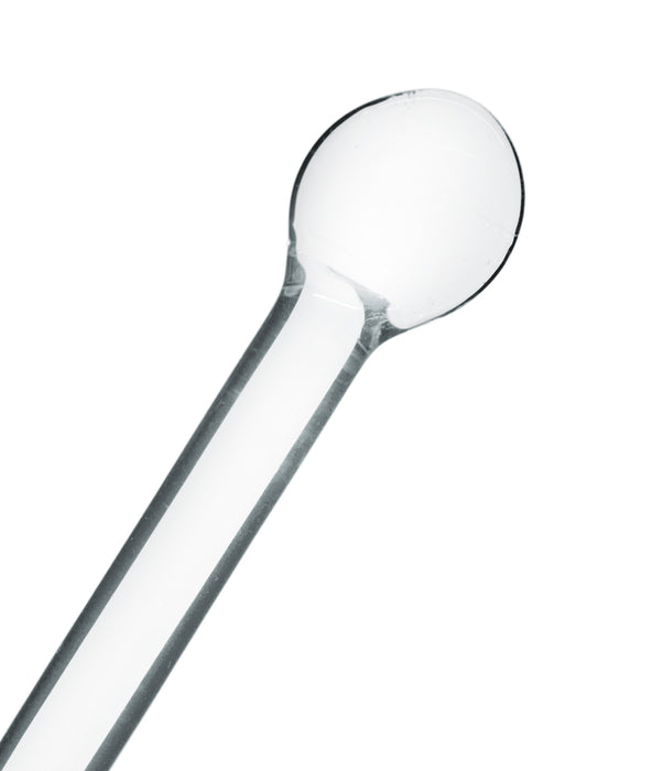 10PK Glass Stirring Rods, 7.9" - Spade & Button Ends, 6mm Diameter - Eisco Labs