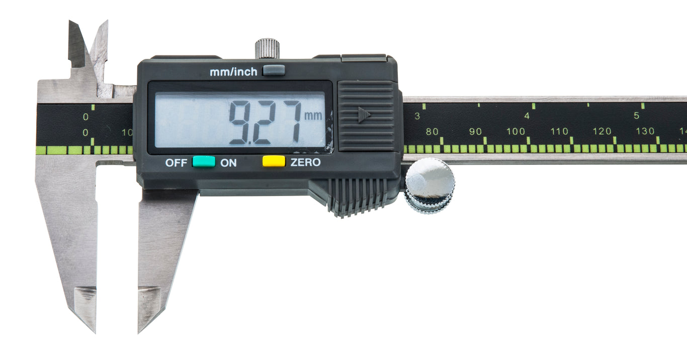 Digital Vernier Caliper - Measures in Milimiters and Inches, Zero Calibration, Large Digital Display - Stainless Steel Construction, Corrosion Resistant - Includes Storage Case - Eisco Labs