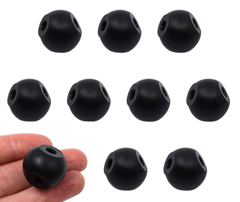 Molecular Model Atoms, Black, Pack of 10 - 2.2cm, 3 Holes - Spare Extra Parts for Molecular Model Kits - Eisco Labs