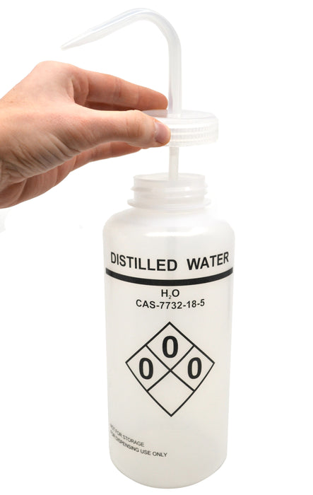 1000ml Capacity Labelled Wash Bottle for Methanol, Self Venting, Low Density Polyethylene - Eisco Labs