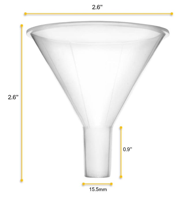 Filter Funnel, 2.6" - Polypropylene Plastic - Chemical Resistant