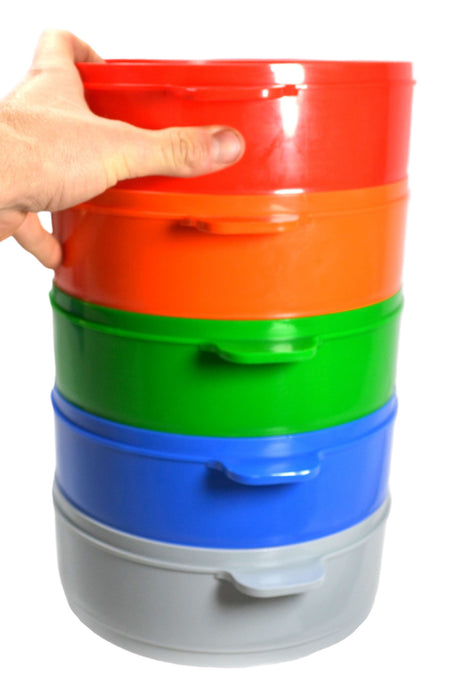 5 Piece Stackable Sifter Set, 8 Inch - Plastic - Varying Hole Sizes