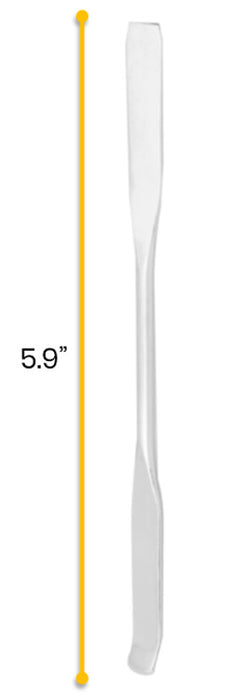 6PK Spatula, 5.9 Inch - Dual Ended, Flat End & Bent End - Stainless Steel